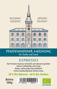 Pfaffenhofener Mischung Bio & Fairtrade Kaffeerösterei Spengler